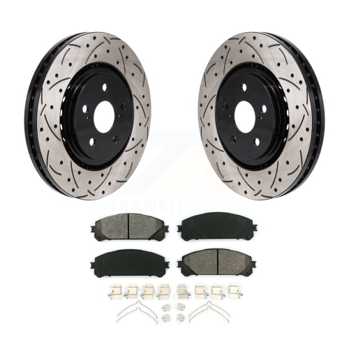 Front Drill Slot Disc Brake Rotor Semi-Metallic Pad Kit For Toyota Sienna RAV4 Prime bZ4X KDS-101115