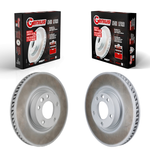 GENIUS  Front Coated Disc Brake Rotors Kit for Volkswagen Touareg Porsche Cayenne Kg-102047