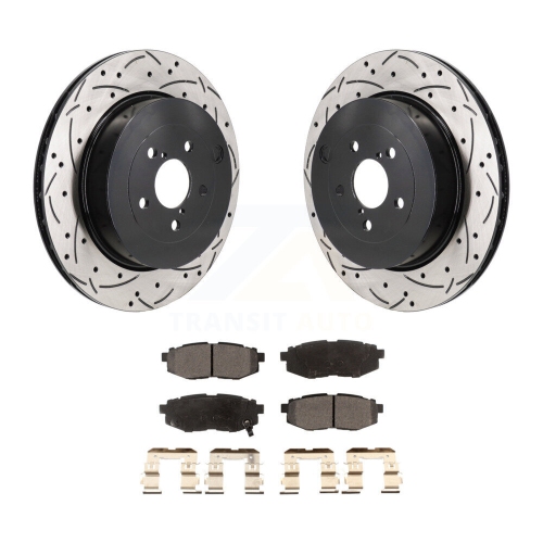 TRANSIT AUTO  Rear Drill Slot Brake Rotors Semi-Metallic Pad Kit for Subaru Brz Base With Brembo Brakes Kdf-101362
