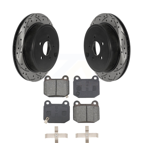 TRANSIT AUTO  Rear Drill Slot Brake Rotor Semi-Metallic Pad Kit for 17 Subaru Brz Without Brembo Brakes Kds-100946