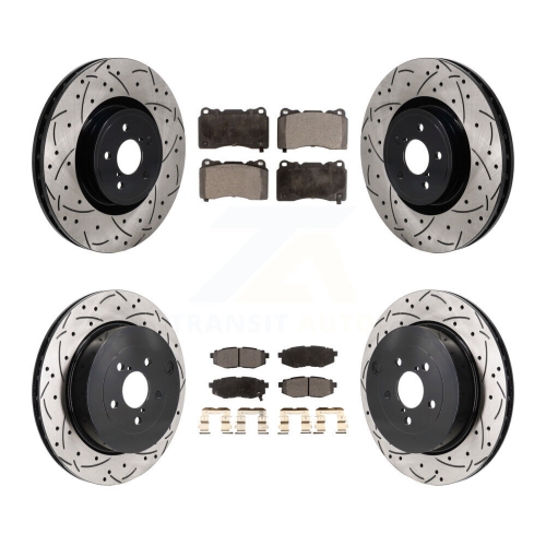 TRANSIT AUTO  Front Rear Drill Slot Brake Rotors Ceramic Pad Kit for Subaru Brz Base With Brembo Brakes Kdt-101389