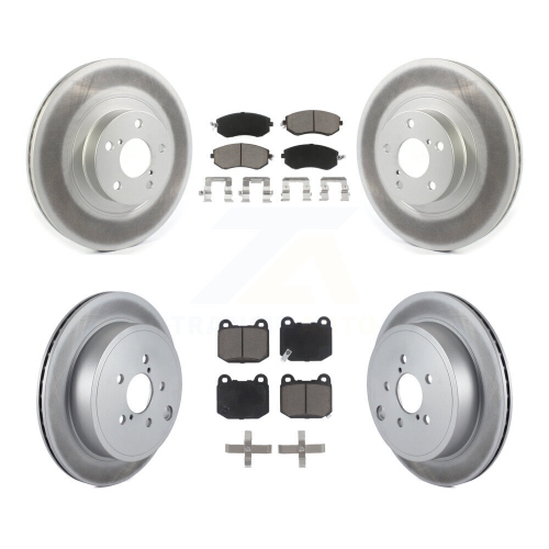 TRANSIT AUTO  Front Rear Coated Brake Rotor & Ceramic Pad Kit for 2017 Subaru Brz Without Brembo Brakes Kgc-102692