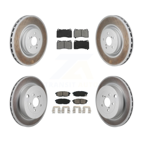 TRANSIT AUTO  Front Rear Coat Brake Rotors Semi-Metallic Pad Kit for Subaru Brz Base With Brembo Brakes Kgs-102776
