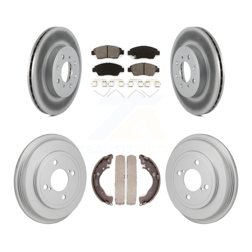 TRANSIT AUTO  Front Rear Coated Disc Brake Rotor Semi-Metallic Pad And Drum Kit for 2015-2020 Honda Fit Kgs-102882