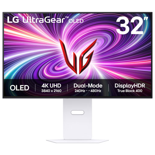 LG UltraGear 32" 4K UHD 240Hz 0.03ms GTG OLED LED G-Sync FreeSync Gaming Monitor - Ultimate White