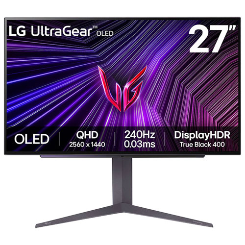 LG UltraGear 27" QHD 240Hz 0.03ms GTG OLED LED G-Sync FreeSync Gaming Monitor - Purple Grey