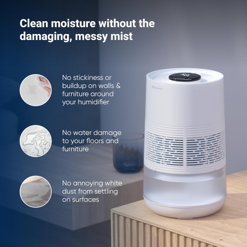 BLUEAIR Premium Smart Humidifier: 3.5L Dishwasher Safe Tank for Large Room, Better Sleep with Evaporative Tech, Auto & Night Mode, Easy Top Fill, Air