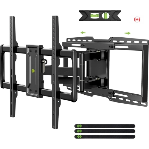 Full Motion TV Wall Mount Bracket for 32-90 Inch TVs | Sliding Design, Fits 16-24 Inch Studs, Swivel & Articulating Arms, VESA 600x400mm, Holds 150lbs