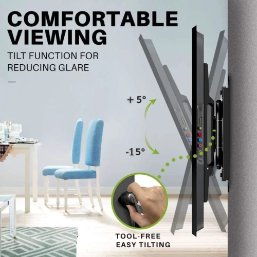 Full Motion TV Wall Mount Bracket for 32-90 Inch TVs | Sliding Design, Fits 16-24 Inch Studs, Swivel & Articulating Arms, VESA 600x400mm, Holds 150lbs