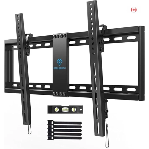 Tilt TV Wall Mount for 37-82 Inch Flat & Curved TVs | Ultra Slim, Low Profile, Fits 16”-24” Wood Studs, VESA 600x400mm, Supports 132lbs