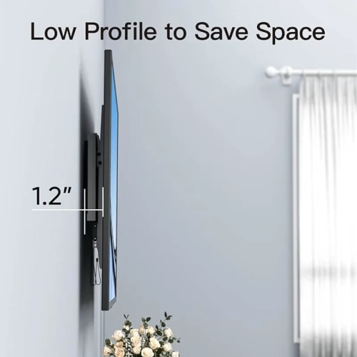 Tilt TV Wall Mount for 37-82 Inch Flat & Curved TVs | Ultra Slim, Low Profile, Fits 16”-24” Wood Studs, VESA 600x400mm, Supports 132lbs