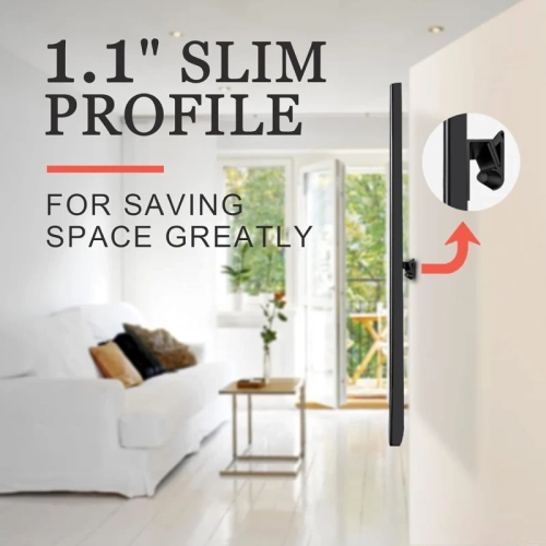 No Stud TV Wall Mount for 12-55 Inch TVs | Studless, No Drill, No Screws, Easy Install Bar Bracket, Holds up to 99 lbs, Includes Level