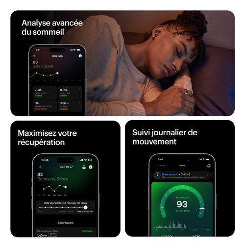 Anneau intelligent pour le sommeil et la mise en forme Ring Air d'Ultrahuman - Taille 13 - Gris mat