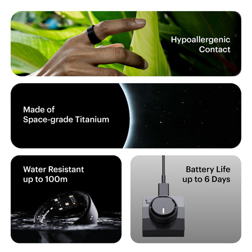 Ultrahuman Ring Air Sleep & Fitness Smart Ring - Size 13 - Natural Titanium