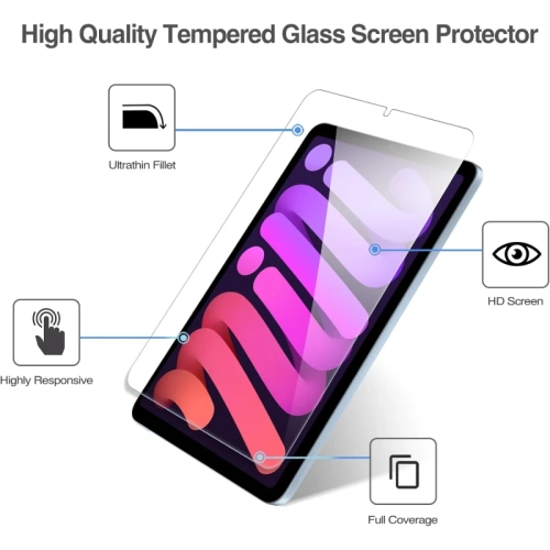 Paquet de 1 protecteurs d'écran en verre trempé pour iPad mini 7 de 8,3 po et Mini 6 (2021) - Compatible avec les modèles A17 Pro, A2567, A2568,