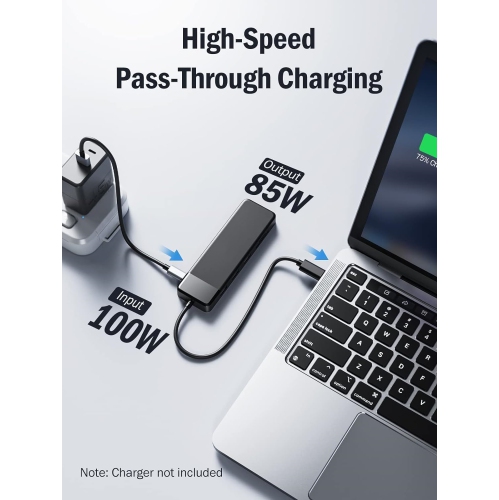 USB C Docking Station for Laptop, 10 in 1 Triple Display Monitors Adapter w/4K Dual HDMI, 1080P VGA, 3 USB 3.0/2.0, TF/SD 2.0, 3.5mm Audio, 100W PD,