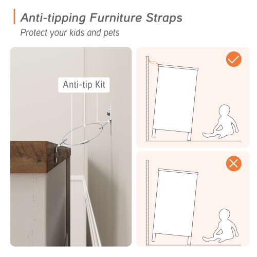 WAMPAT – Commode mi-siècle à 7 tiroirs pour chambre à coucher, large commode en bois pour enfants avec surface vieillie, organisateur de commode pour