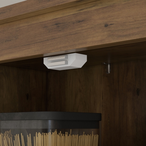 HOMCOM 72" Farmhouse Kitchen Pantry Cabinet, Buffet Storage Cabinet with 4 Barn Doors and Adjustable Shelves, Brown