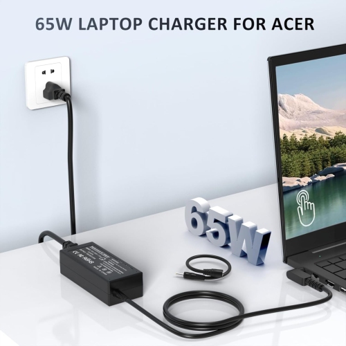 65W 45W Charger for Acer Aspire 5 3 E15 E1 ES1 E3 E5 E11 E14 E17 ES15 ES17 E5-573 E5-575 E5-571 E5-511 E5-521 E5-511 N15Q1 N16Q2 V5 V7 V3 VN7 R3 R7