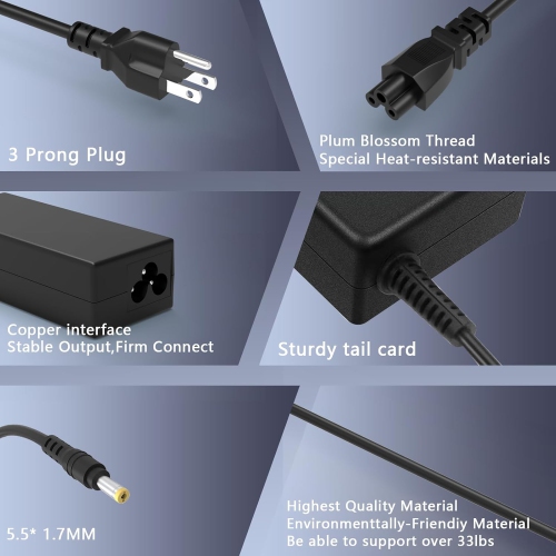 65W 45W Charger for Acer Aspire 5 3 E15 E1 ES1 E3 E5 E11 E14 E17 ES15 ES17 E5-573 E5-575 E5-571 E5-511 E5-521 E5-511 N15Q1 N16Q2 V5 V7 V3 VN7 R3 R7