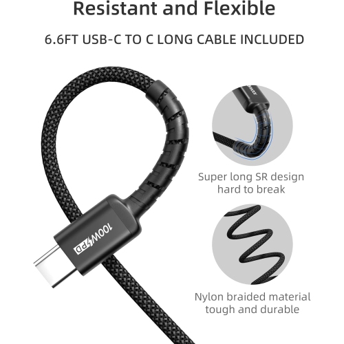 Chargeur USB-C 65 W/45 W, chargement rapide PD GaN PPS pour iPhone 15, portable de Samsung, Steam Deck, Chromebook, Galaxy Book Pro, Tab S8