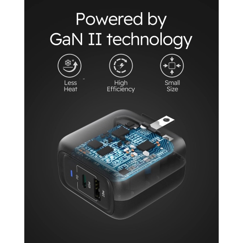 Chargeur USB-C 65 W/45 W, chargement rapide PD GaN PPS pour iPhone 15, portable de Samsung, Steam Deck, Chromebook, Galaxy Book Pro, Tab S8