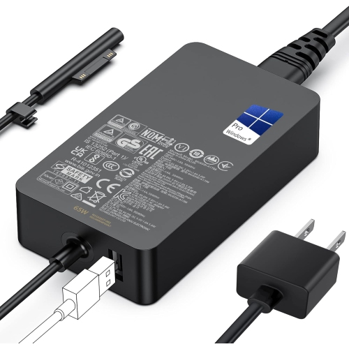 Surface Pro Charger,65W Microsoft Surface Charger for Surface Pro 3/4/5/6/7/7+/8/9/10, Surface Laptop 1/2/3/4/5, Surface Book 1/2/3, Surface Go