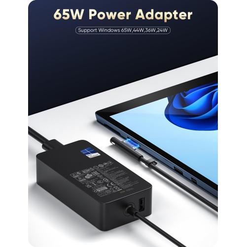 Surface Pro Charger,65W Microsoft Surface Charger for Surface Pro 3/4/5/6/7/7+/8/9/10, Surface Laptop 1/2/3/4/5, Surface Book 1/2/3, Surface Go