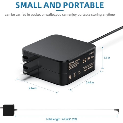 45W Laptop Charger Adapter for Asus Vivobook ZenBook, UX330 UX330U UX360 UX360C UX305 Q504U Q504UA Q302 Q302L Q302LA Q302U S200E X201E X202E X541NA