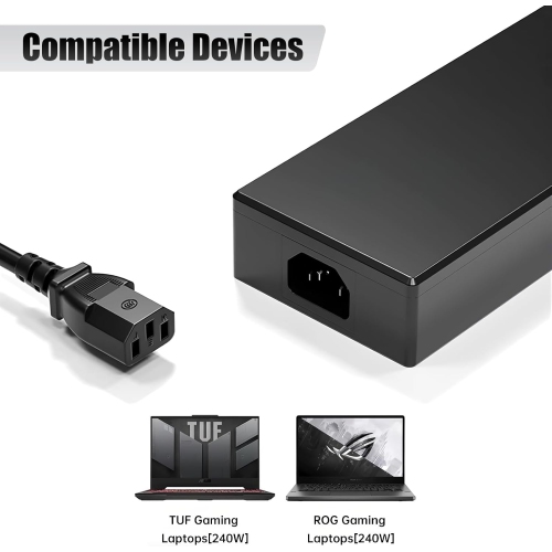 240W Laptop Charger for Asus 240W Power Supply 20V 12A ADP-240EB B Asus ROG Strix Scar 15 Zephyrus S15 S17 G15 G513 GX550LXS G733QM G733QR G733QS