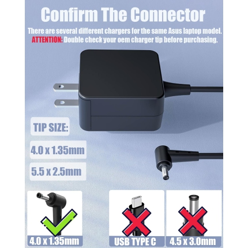 33W 45W AC Adapter for Asus Zenbook Charger UX305 UX305CA UX330U UX310U UX430U UX31A X553 X553 X541 F556 F553 K556 E406 E510 Taichi 21 31 Q302L Q504U