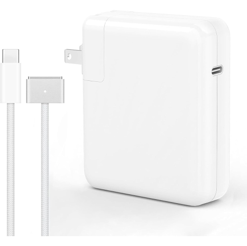 Adaptateur d'alimentation USB-C de 140&nbsp;W + câble USB-C vers magnétique 3, compatible avec Mac Book Pro/Air 2021-2023 - Nylon tressé de 6,6 pi