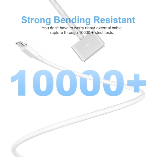 Adaptateur d'alimentation USB-C de 140 W + câble USB-C vers magnétique 3, compatible avec Mac Book Pro/Air 2021-2023 - Nylon tressé de 6,6 pi
