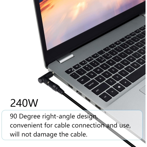 RIIEYOCA 90 Degree 240 Watt DC Power Connector Adapter, 5.5mm x 2.5mm Female Plug to 5.5mm x 2.1mm Male Jack, for Laptop Power Connection