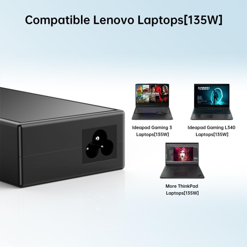 135W Charger for Lenovo Thinkpad Slim Tip, for Lenovo Ideapad Gaming L340 3-15 Laptops