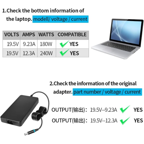240W 180W AC Adapter Cargador Fit for Dell Alienvare 13 15 17 R1 R2 R3 R4 Series Dell Alienvare X51 M17 M15 M17X M18X,Dell Precision 7710 7730 7520