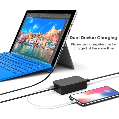 Surface Charger, 44W Surface Power Supply Ac Adapter Compatible with Microsoft Surface Pro 4, Surface Pro 3, Surface Pro 6, Surface Pro 7, Surface