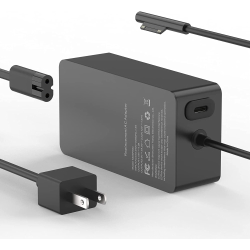 Image 1 de 7.. Chargeur Surface Pro de 65&nbsp;W pour Surface Pro 10, 9, 8, 7+, 7 6, 5, 4, X Microsoft, Surface Laptop Windows 6, 5, 4, 3, 2 1, Studio, Go, Book 3,