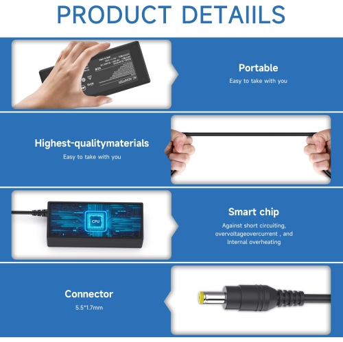 19 V – Cordon d'alimentation pour moniteur S232HL, S202HL, S230HL, S240HL, S220HQL, S271HL, G246HL, G276HL, G236HL, G226HQL Bloc d'alimentation