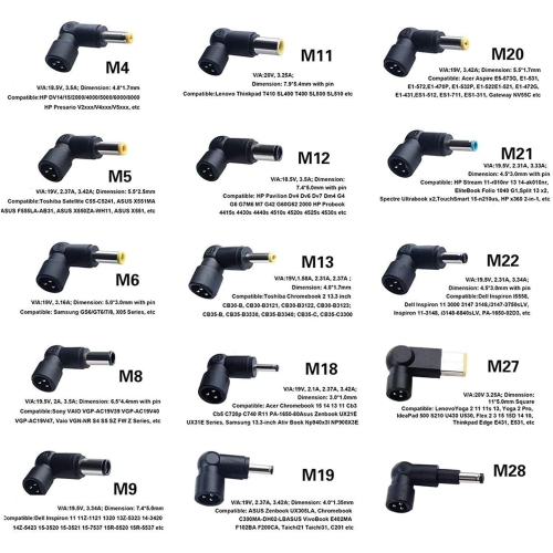 65W 45W Universal Laptop Charger AC Power Adapter 18.5V 19V 19.5V 20V Replacement for HP Dell Lenovo Acer ASUS Toshiba Samsung Sony Fujitsu Notebook