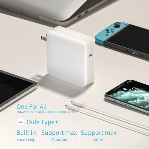 140W Mac Book Pro Charger - USB C Fast Charger Power Adapter, Compatible with MacBook Pro 16, 15, 14, 13 Inch, MacBook Air 13 Inch, Included 5.9 ft