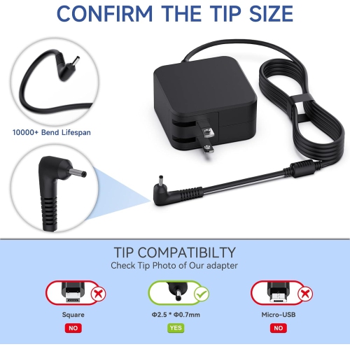 Chromebook Charger Adapter for Samsung 11.6 Laptop Computer PA-1250-98 Chromebook 3 2 303C 500C 503C XE500C13 XE501C13 XE303C12 XE500C12 XE503C12