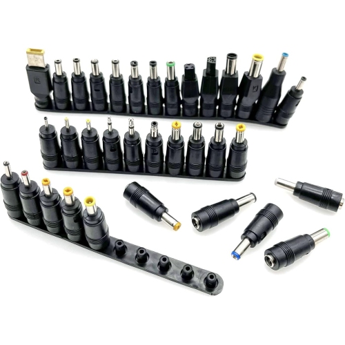 34 PCS DC Barrel Jack tip Set, Charger Connector Tips, Barrel Jack Adapter, DC Charger Plug Tips 5.5mm x 2.1mm, DC Barrel Plug, Laptop Power