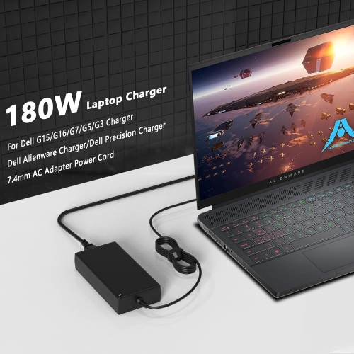 180W Laptop Charger for Dell G15 G16 G7 G5 G3 5511 5515 5520 5521 5525 5530 7630 3579 3590 3779 5587 5590 7588 7590 7790 Precision 7780 M4600 M4800