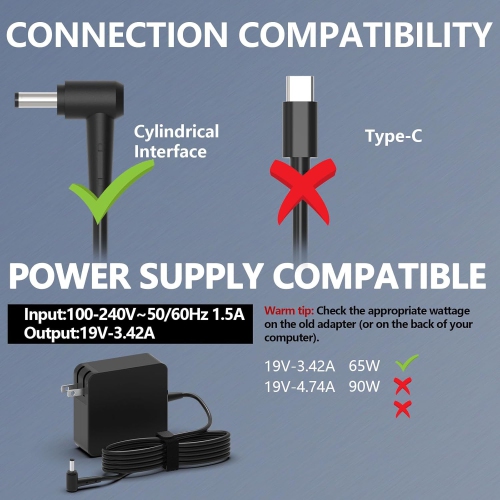 Chargeur 65&nbsp;W de 45&nbsp;W pour portable Vivobook 14 15 17 S14 S15-712&nbsp;deniers-712&nbsp;J M712U X512 X512DA X541 X540S de