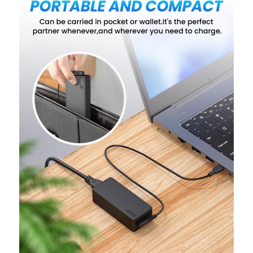 45W USB C Charger for Laptops - Compatible with HP, ASUS, Acer Chromebook, Lenovo, Samsung & Dell Fast Charging Laptop Power Adapter for Chromebook