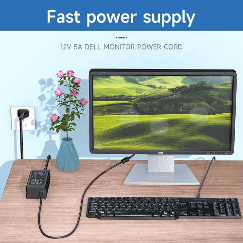 12V AC/DC Adapter Power Cord Charger for Sceptre EC Series Monitor 32 27 24 22 20 E225W E205W E248 Dell 22 23 24 Screen LED LCD TV S2340M ADP-40DD B
