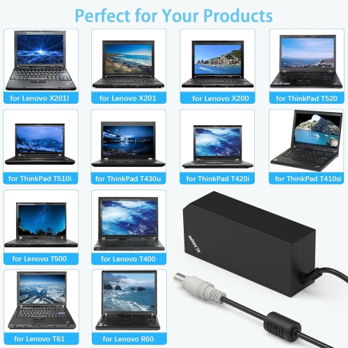 90W 20V 4.5A Laptop Charger Adapter for Lenovo Thinkpad T60 T61 T400 T410 T420 T430 T500 T510 T520 T530 X60 Z60 X120e X130e X200 X201 X220 X230 X61