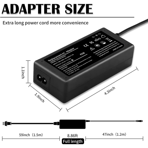 45W 19.5V 2.31A Ac Adapter Laptop Charger for HP Pavilion x360 Charger 15-f272wm 15-f387wm 15-f233wm 15-f222wm 15-f211wm 15-f337wm 17-g121wm