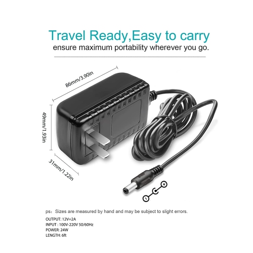 12V DC AC Charger Adapter Fit for Seagate Goflex Freeagent, WD Western Digital My Book Essential External Hard Drive HDD, WD My Cloud Replacement